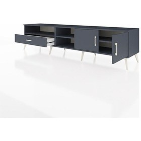 Resim Hyperion Tv Ünitesi 3 Raflı Tek Çekmeceli 2 Kapaklı 220x44x51 Antrasit-antrasit Antrasıt/antrasıt - Antrasıt 