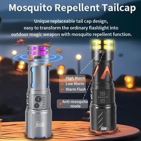 Resim El Feneri 7200mAh Şarj Edilebilir Çok Fonksiyonlu LED El Feneri - Teleskopik Zoom, 7 Farklı Işık Modu, Sivrisinek Kovucu Kuyruk Başlığı ve Powerbank Özellikli Kamp Lambası (YÜKSEK PARLAKLIK) 
