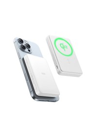 Resim Halolock Qi2 10.000 Mah Magsafe Digital Powerbank Beyaz Siyah 