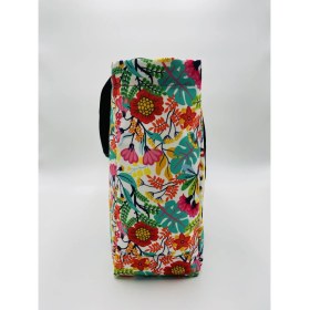 Resim Differ Studio Çiçek Desenli Su Geçirmez Siyah Iç Çantalı Plaj/kol/omuz/spor Çantası 