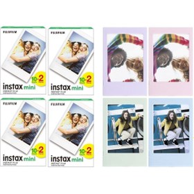 Resim Fujifilm Instax mini 80'li Film ve 4 Fotoğraf Çerçevesi 