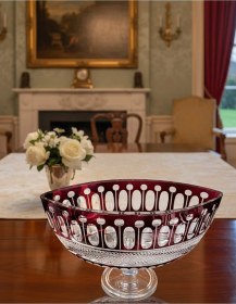 Resim Arow El Yapımı Kesme Dekorlu Ayaklı Gondol - Kristal Görünümlü Şekerlik Çerezlik Kırmızı 