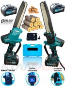 Resim STANVOLT Dijital Göstergeli Otomatik Yağlamalı Şarjlı El Testeresi Ağaç Odun Dal Kesme Testeresi 