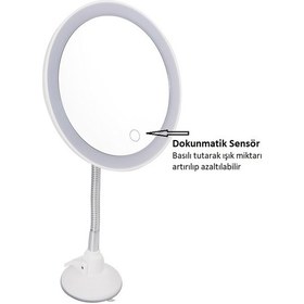 Resim Land Of Myth Şerit Led Işıklı 10x Banyo Makyaj Tıraş Aynası 