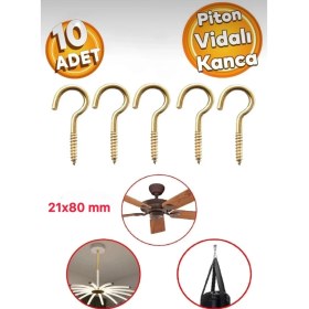 Resim Beşel Metal Vidalı Piton Gerdirme Kancalı Avize Asma Kiti 21X80 mm (10 Adet) 