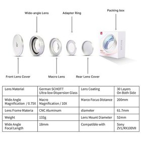 Resim Ulanzi Wl-2 Sony Zv-1 Geniş Açı & Makro Lens Beyaz 