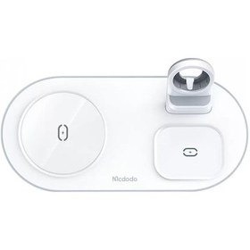 Resim Mcdodo CH-7062 3in1 15W Çoklu Magsafe Kulaklık Saat ve Telefon Şarj Stand Beyaz 