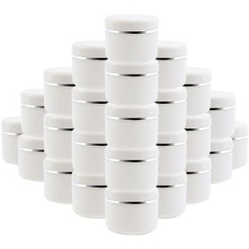 Resim 30 adet 30 g Krem Kavanoz Beyaz Plastik Kozmetik kavanozları Örnek Şişeleri Kozmetikler Kutusu Seyahat için Boş Makyaj Kavanozu Tencere 