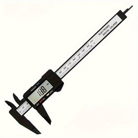 Resim Hassas Dijital Kumpas 6 İnç/4 İnç - Karbon Fiber Kadran, Şarj Edilemeyen Pille Çalışan Vernier Mikrometre Ölçüm Aleti 