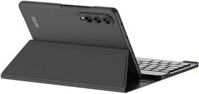 Resim Samsung Galaxy Z Fold 4 ile uyumlu Kılıf Bluetooth Klavyeli Keyboard Case Siyah 