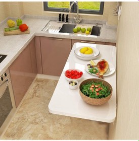 Resim Kydoniahome 45X72 Cm Parlak Beyaz Oval Köşeli Mdf Katlanır Duvara Monte Ma... 