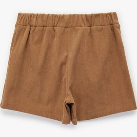 Resim Kız Bebek Beli Lastikli Kruvaze Kadife Basic Kadife Şort Etek 