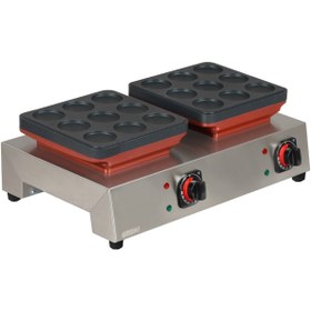 Resim OMAKE Elektrikli Manuel Poffertjes Model Çiftli Pankek Makinesi Zamanlayıcılı PFR01.E21.1501.Z5F 