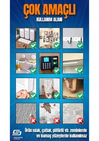 Resim S-dizayn Çift Taraflı Bant 50mm X 5 Metre 5'li Paket Şeffaf Silikon Vhb Bant A+kalite 