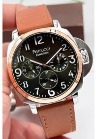 Resim Ferrucci Taba Deri Kordon Function Erkek Kol Saati 3atm Bileklik Sdfer141 Çok Renkli 