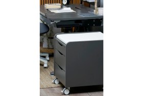 Resim Creo Mobili Home Ofis Tekerlekli Keson, Oturum Minderli - Taşıma kap. 100kg, Antrasit/Beyaz - Sirius 