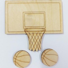 Resim Lazer Kesim Ahşap Süsler 198-1 Basket Topu Potalı 