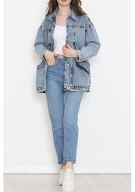 Resim Oversize Kot Ceket Buzmavi1 - 10002.1778. Çok Renkli 