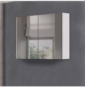 Resim Asmira Aynalı Üst Dolap - 80 Cm - Mdf Kapak - Beyaz Çok Renkli 
