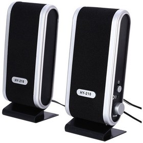 Resim Ayt Magicvoice Hy-218 Siyah 1+1 İnce Tasarım Usb 2.0 Hoparlör Bilgisayar Pc Yanı Ses Sistemi Hoparlör 