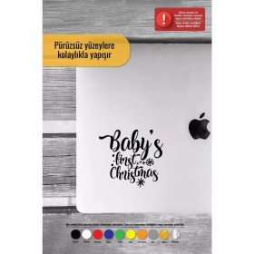 Resim Babys First Christmas - Araç, Oto, Laptop, Duvar Uyumlu Sticker 20*18 cm 