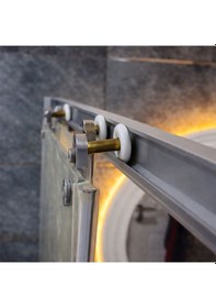 Resim Ayrıntıshop Bir Sabit İki Çalışır Duşakabin Tekerlek Krom 