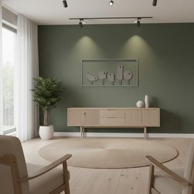 Resim Sezart Minik Kuşlar Metal Duvar Tablosu Gri 98,5 x 49 