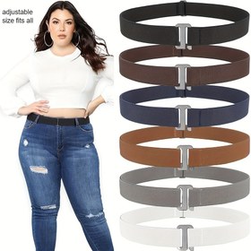 Resim 2D Düz, 1 Adet Kadınlar İçin Görünmez Esnek Bel Kemeri - Kot Pantolon, Elbise ve Kumaşlar için Metal Tokalı, Plus Beden Ayarlanabilir (Siyah/Kahverengi/Koyu Mavi/Beyaz) - Günlük Kullanım, Ofis ve İşe Gidiş Geliş Aksesuarı, Pürüzsüz Dokulu Kayış, Minimalist Tasarım, Dayanıklı Malzeme 