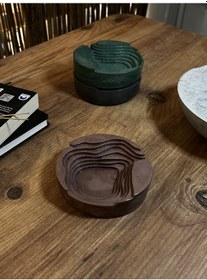 Resim Dalga Formlu Dekoratif/hediyelik Döküm Küllük Kahverengi 