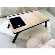 Resim Folding Telefon ve Tablet Bölmeli Katlanır Ayaklı Laptop Sehpası Solak 