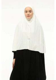 Resim Altobeh Hazır Türban Peçeli Pratik Eşarp Tesettür Nikaplı Hijab - Namaz Örtüsü Sufle 3xl - Ekru Ekru 