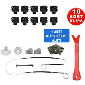 Resim Vw Passat B5 1998-2005 Makara Yatakli Sol Ön Cam Kriko Tamir Set 139866387 