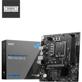 Resim MSI MB PRO H610M-E SOKET 1700 DDR5 5600MHZ(OC) HDMI VGA M.2 USB3.2 1x 1G LAN mATX 