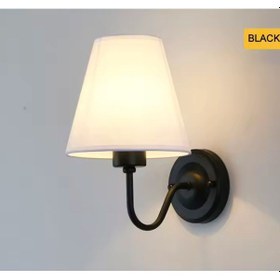 Resim Modern Tasarım Aplik Siyah Gövde Krem Abajur Elektrikle Çalışır Siyah 