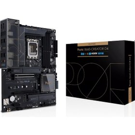 Resim ASUS PROART B660-CREATOR D4 INTEL B660 LGA1700 DDR4 5333 HDMI 3X M2 USB3.2 AURA RGB COM 2.5GBİT + GBİT LAN ATX ÜCRETSİZ UZAKTAN YÖNETİM YAZILIMI ASUS 5X PROTECTION III 