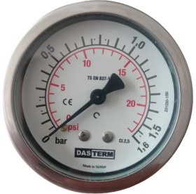 Resim 63MM 0-1,6 Bar Kuru Tip Pano Bağlantılı Manometre 