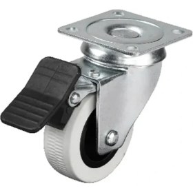 Resim 334 - 50X20 mm Çift Bilyalı Tablalı Frenli Teker 4 Adet 