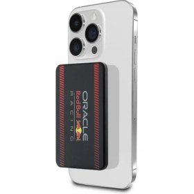 Resim Redbull Lisanslı M-Safe Özellikli Powerbank Dijital LED Göstergeli Kırmızı Şeritli 5000MAH 15W Siyah 