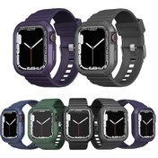 Resim Sones iOS Uyumlu Watch Se 40mm Karbon Fiber Tpu Entegre Saat Kordonu 