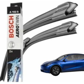 Resim Elo Tesla Model Y / Model 3 Ön Cam Aerotwin Silecek Süpürgesi Takımı, Bosch Marka 