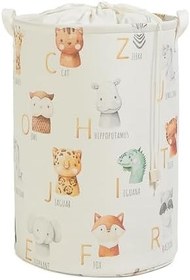 Resim Ocean Home Textile Çocuk Odası Ağzı Büzgülü Sevimli Hayvanlar Oyuncak Sepeti 36 x 48 cm 
