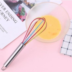 Resim Büyük Boy 30 cm Renkli Silikon Çırpıcı – Mutfak Yardımcınız 