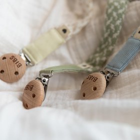 Resim Bibs Paci Braid Emzik Askısı - Sage / Ivory 