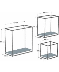 Resim Umut Park Metal Ahşap 3 Lü Duvar Raf 