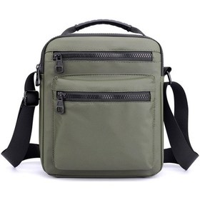 Resim Erkek Oxford Kumaş Spor Crossbody Omuz Çantası Haki Koyu Yeşil 