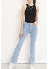 Resim İspanyol Paça Kot Pantolon Açıkmavi - 16657.925. Çok Renkli 