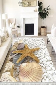 Resim Stone Westa Kaymaz Tabanlı Yıkanabilir Antibakteriyel Dijital Baskı Halı Yolluk, ST-1087A-WST-50X80 
