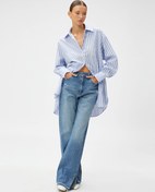 Resim Oversize Gömlek Uzun Kollu Pamuklu 