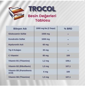 Resim Trocol Glukozamin Kolajen Hyaluronic Acid 60 Şase x 2 Adet 