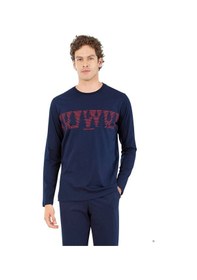 Resim Pierre Cardin 6068 Erkek Lacivert Uzun Kollu Yuvarlak Yakalı Pijama Takım Lacivert 
